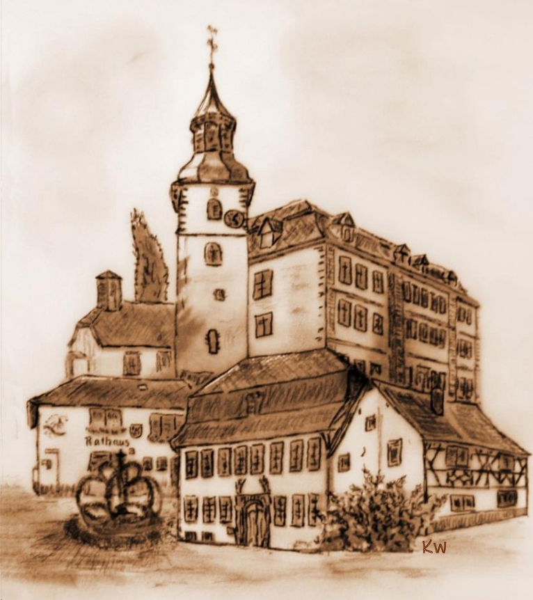 Das Partenheimer Schloss mit KIrche vom Kulturforum Partenheim